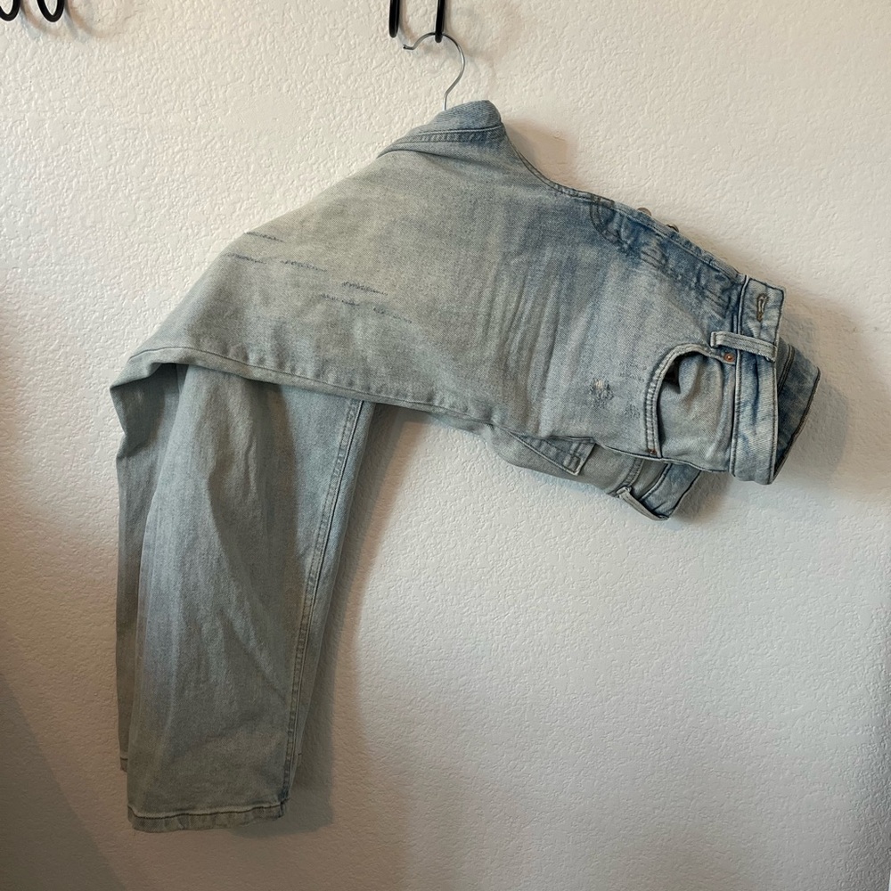 Light Blue High-Rise Straight Denim Jeans